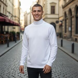 L.L. Bean White Polo Shirt with Minimalist Design NWT.